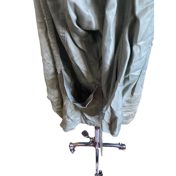 Jessica Simpson Finn Embroidered Draped Trench Jacket in Olive Green Size 1X - Picture 9 of 15